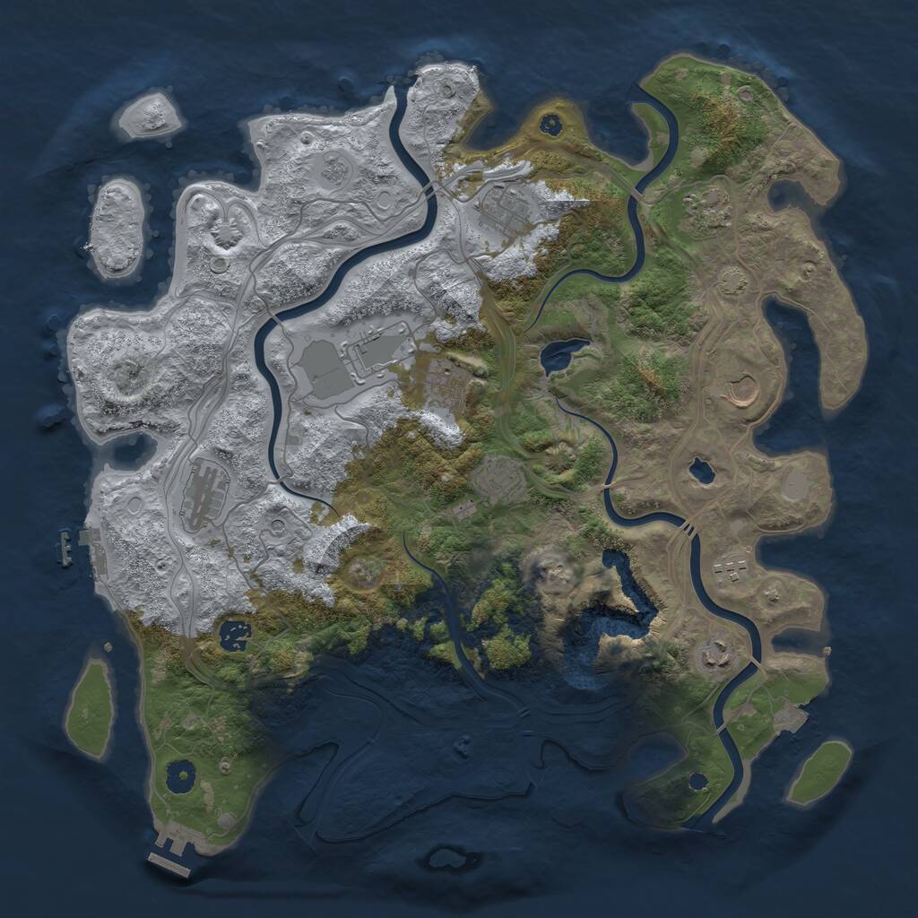 Rust Map: Procedural Map, Size: 4250, Seed: 237964254, 16 Monuments