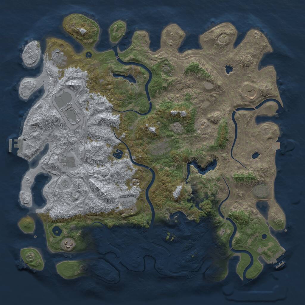 Rust Map: Procedural Map, Size: 4800, Seed: 1272282506, 17 Monuments