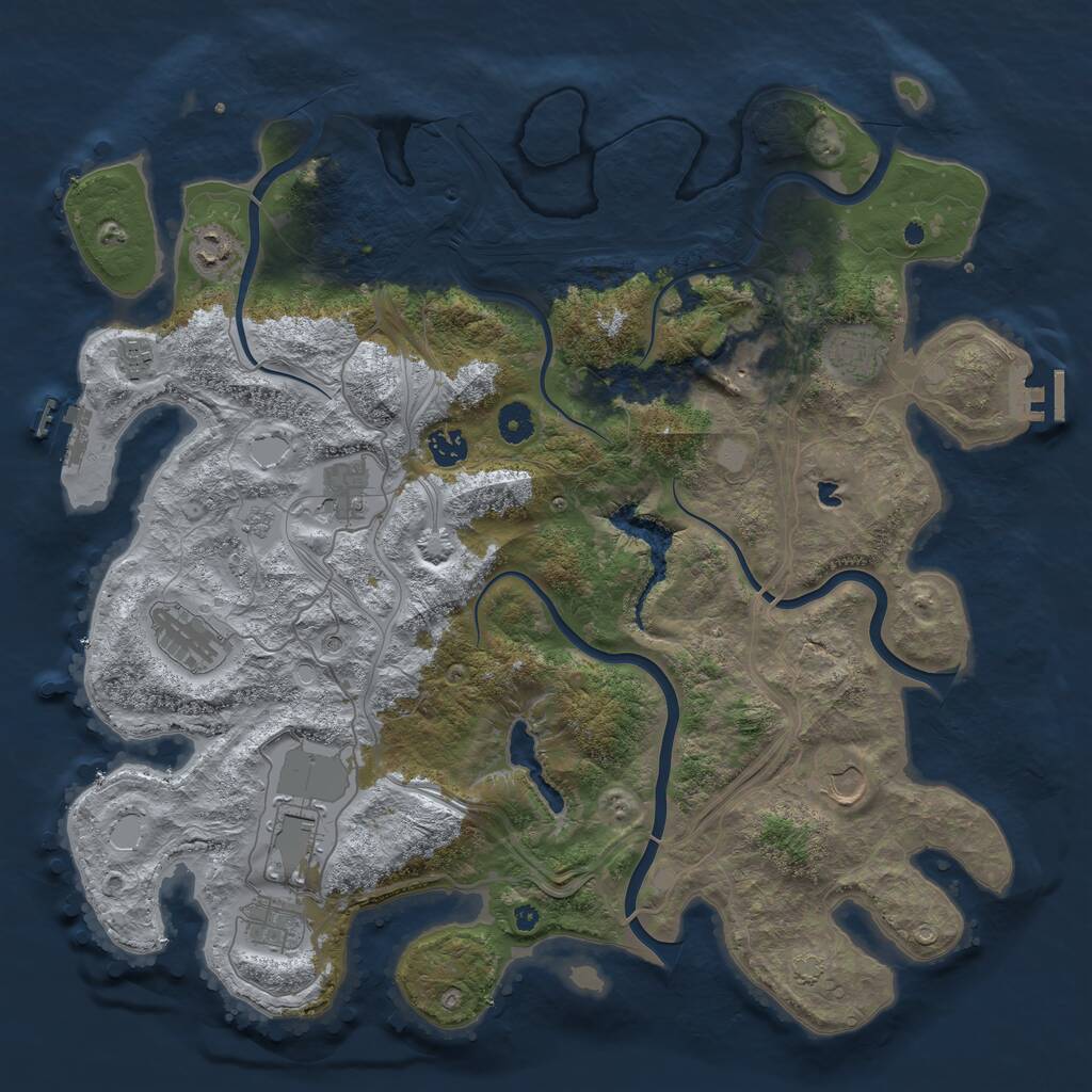 Rust Map: Procedural Map, Size: 4250, Seed: 902030768, 16 Monuments