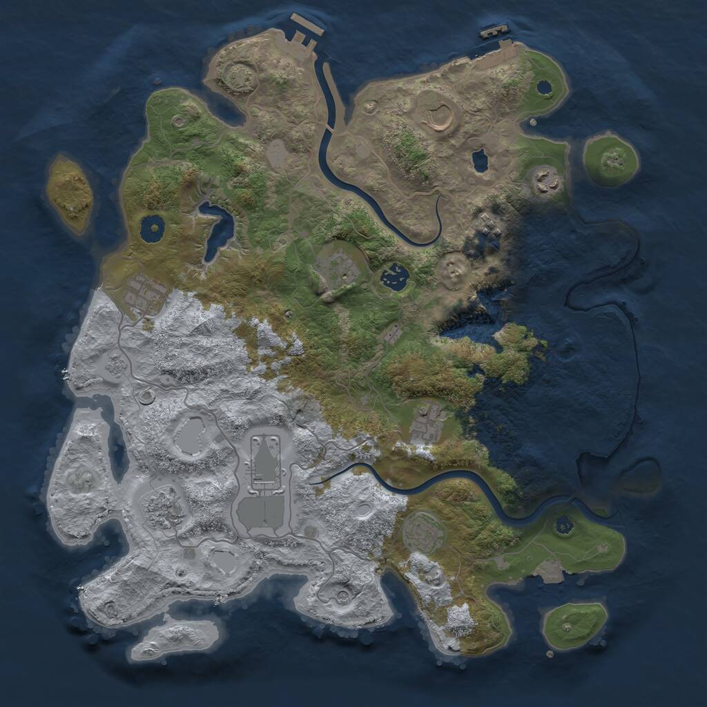 Rust Map: Procedural Map, Size: 4000, Seed: 2101750097, 16 Monuments