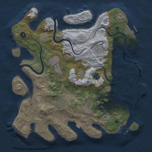 Thumbnail Rust Map: Procedural Map, Size: 3750, Seed: 1155153760, 14 Monuments