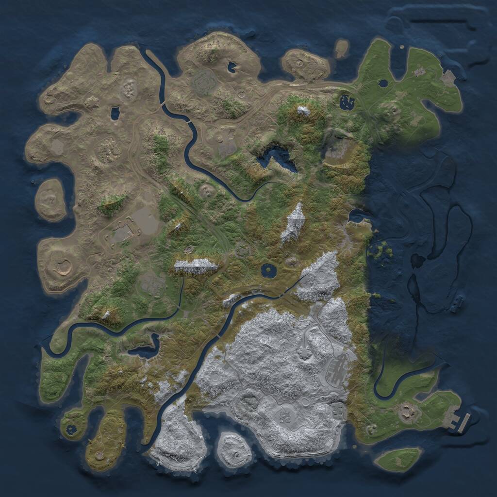 Rust Map: Procedural Map, Size: 4800, Seed: 1335530980, 17 Monuments