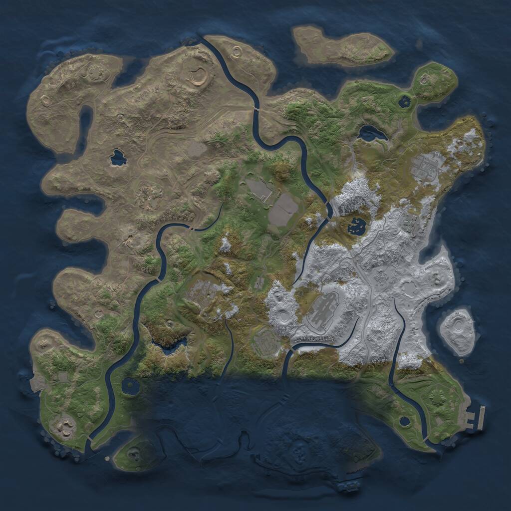 Rust Map: Procedural Map, Size: 4250, Seed: 1826060826, 16 Monuments