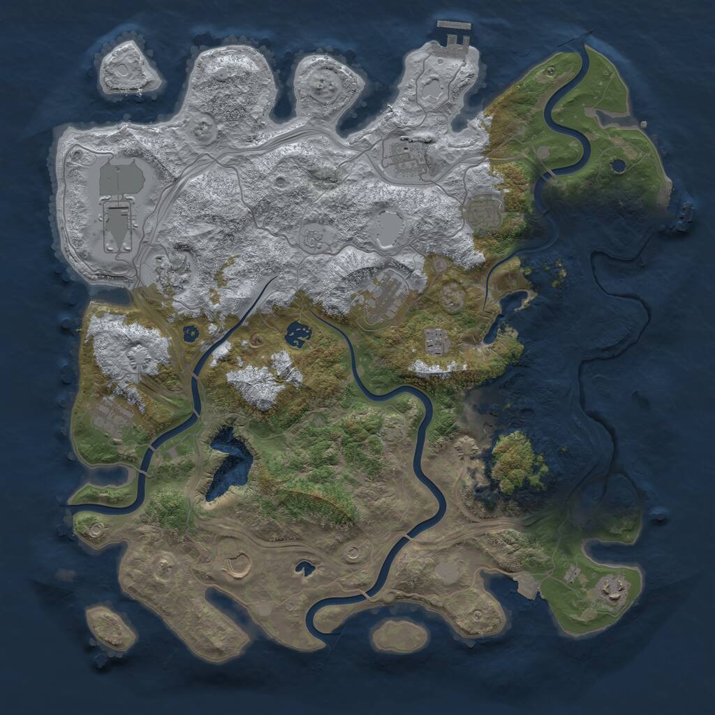 Rust Map: Procedural Map, Size: 4250, Seed: 861387242, 17 Monuments
