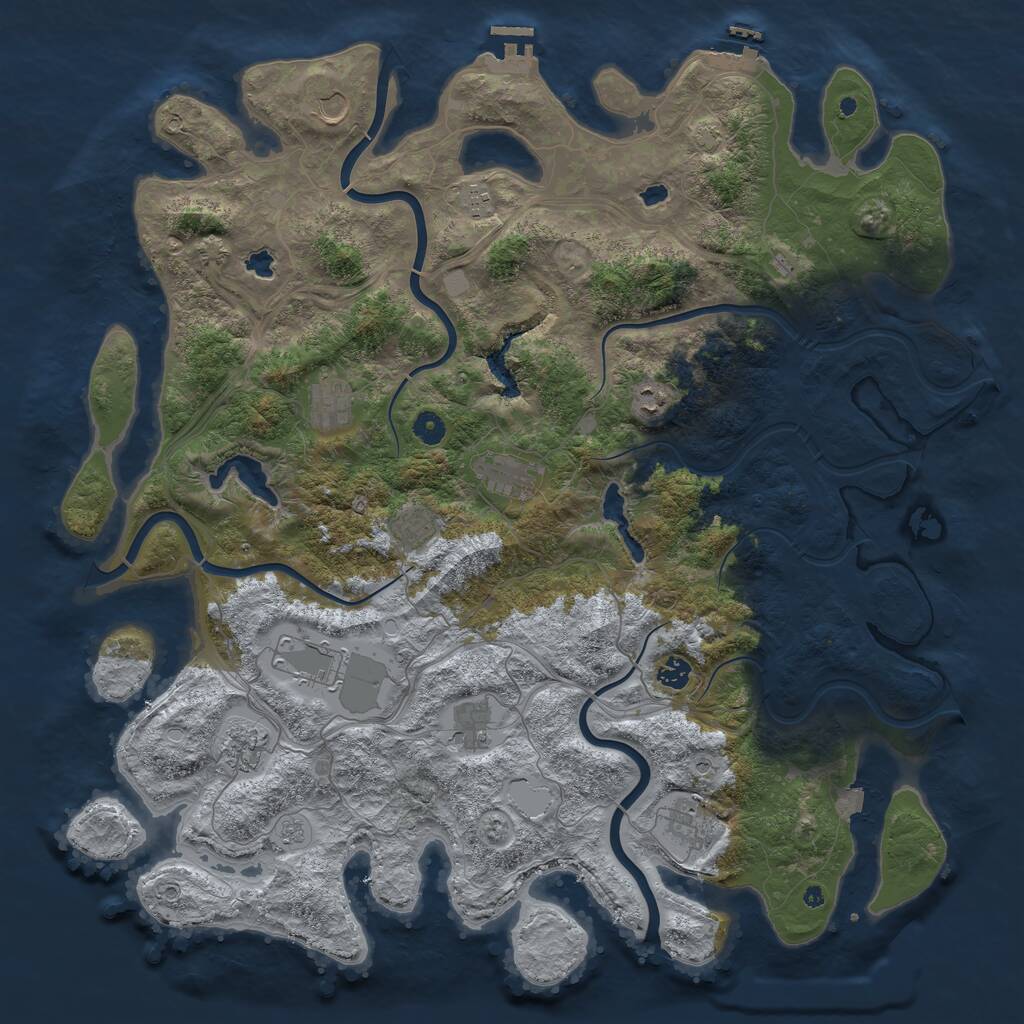Rust Map: Procedural Map, Size: 4800, Seed: 1116422060, 17 Monuments