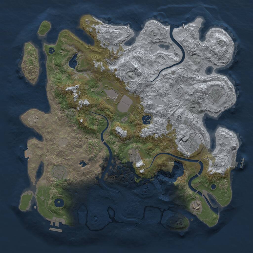 Rust Map: Procedural Map, Size: 4000, Seed: 1568649475, 15 Monuments