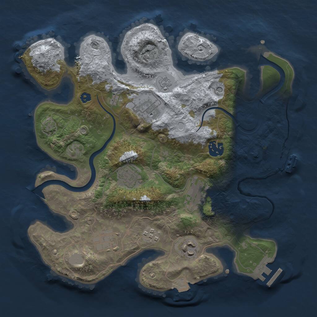 Rust Map: Procedural Map, Size: 3000, Seed: 139091650, 13 Monuments