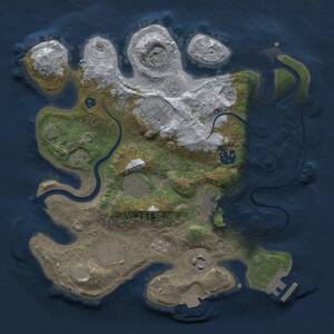 Thumbnail Rust Map: Procedural Map, Size: 3000, Seed: 139091650, 13 Monuments