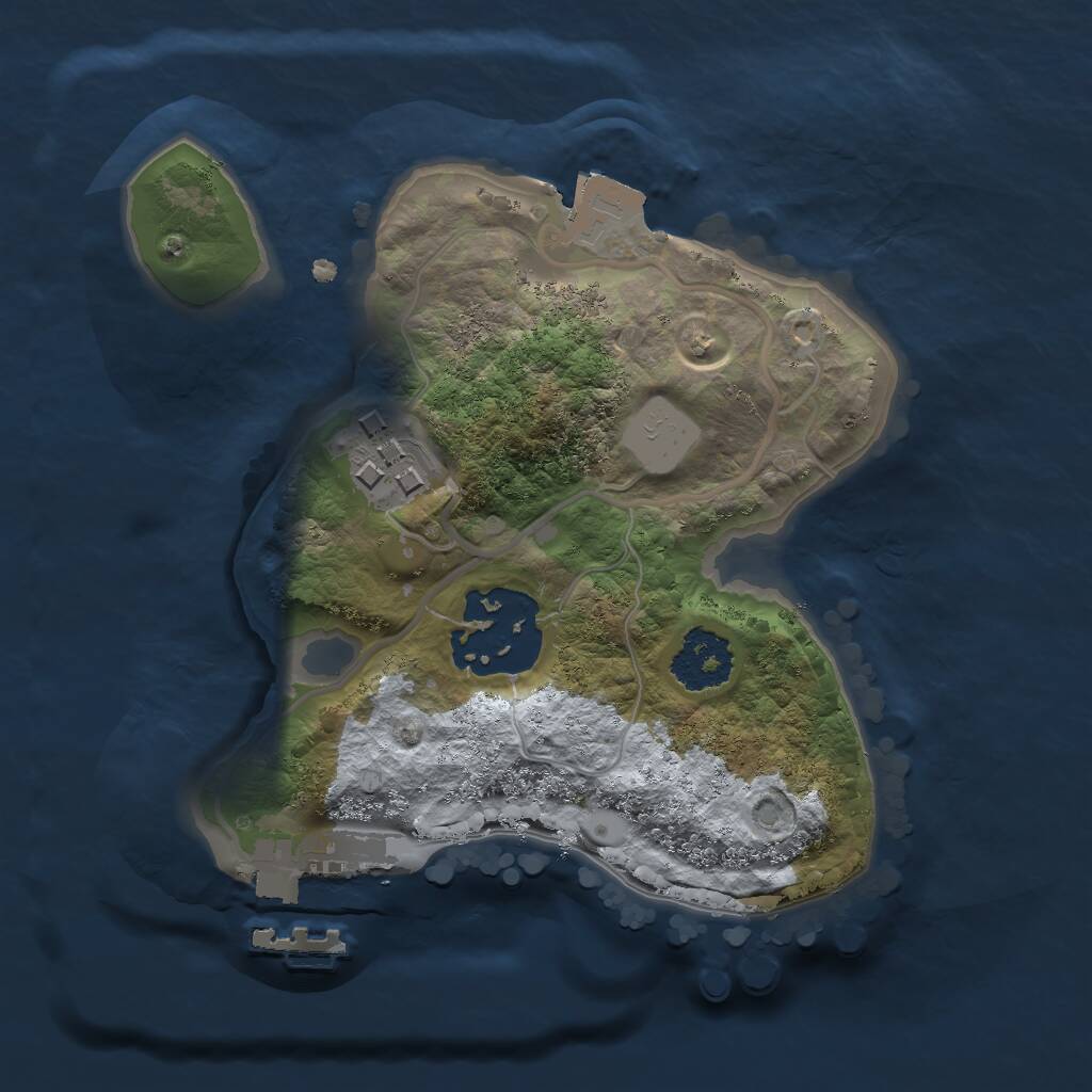 Rust Map: Procedural Map, Size: 1800, Seed: 32344, 4 Monuments