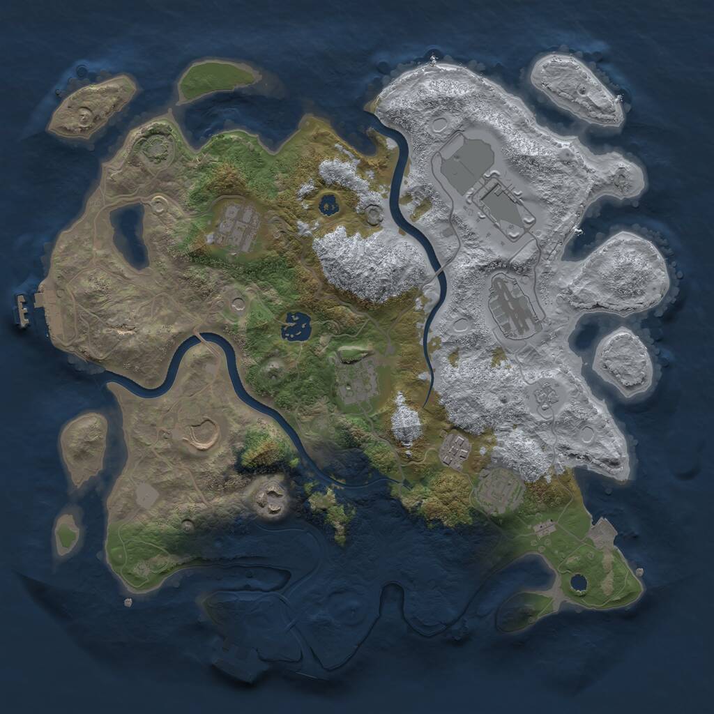 Rust Map: Procedural Map, Size: 3500, Seed: 8614326, 15 Monuments