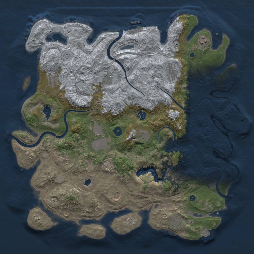 Rust Map: Procedural Map, Size: 4300, Seed: 1983091863, 17 Monuments