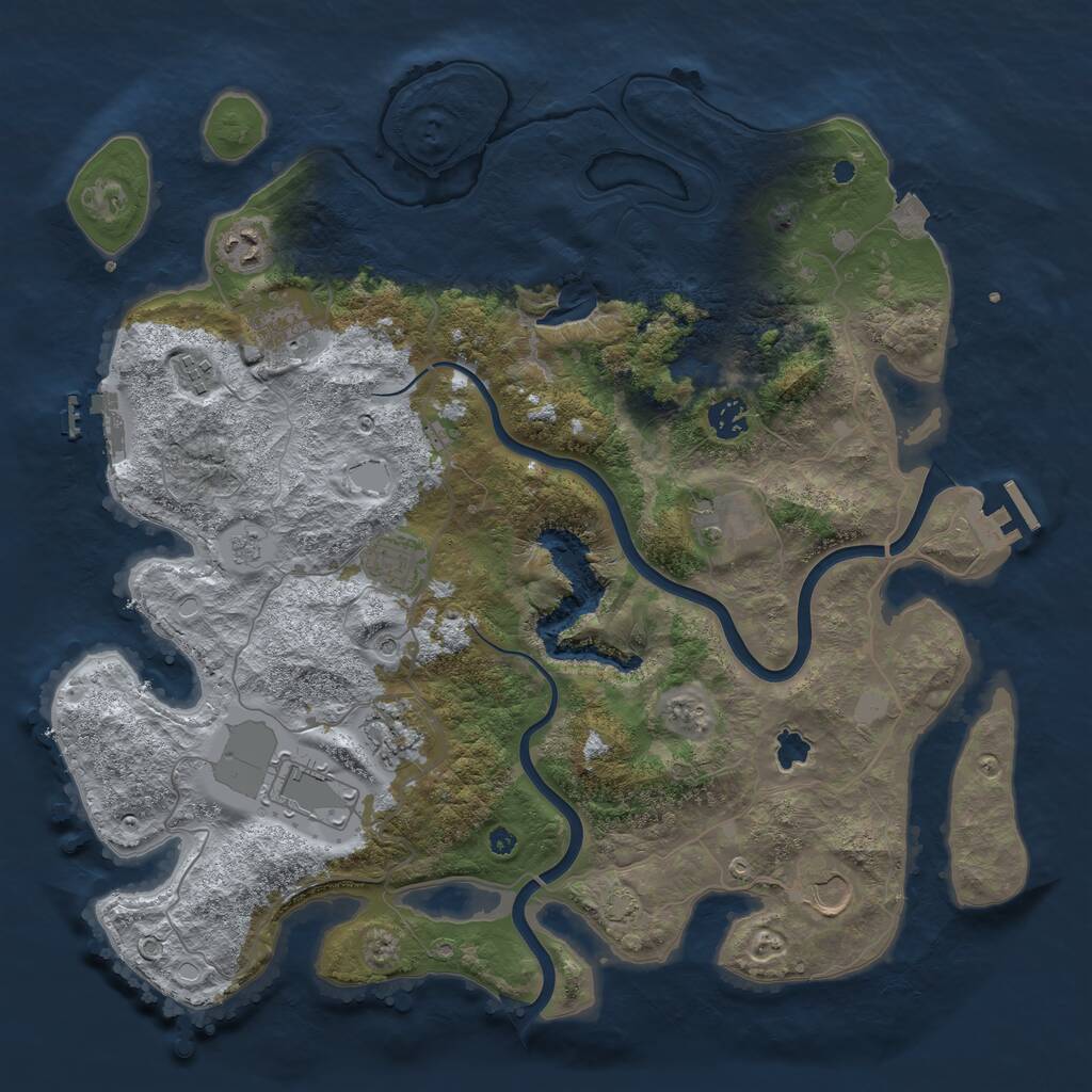 Rust Map: Procedural Map, Size: 4000, Seed: 69528008, 15 Monuments