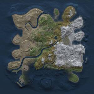 Thumbnail Rust Map: Procedural Map, Size: 3000, Seed: 24443, 11 Monuments