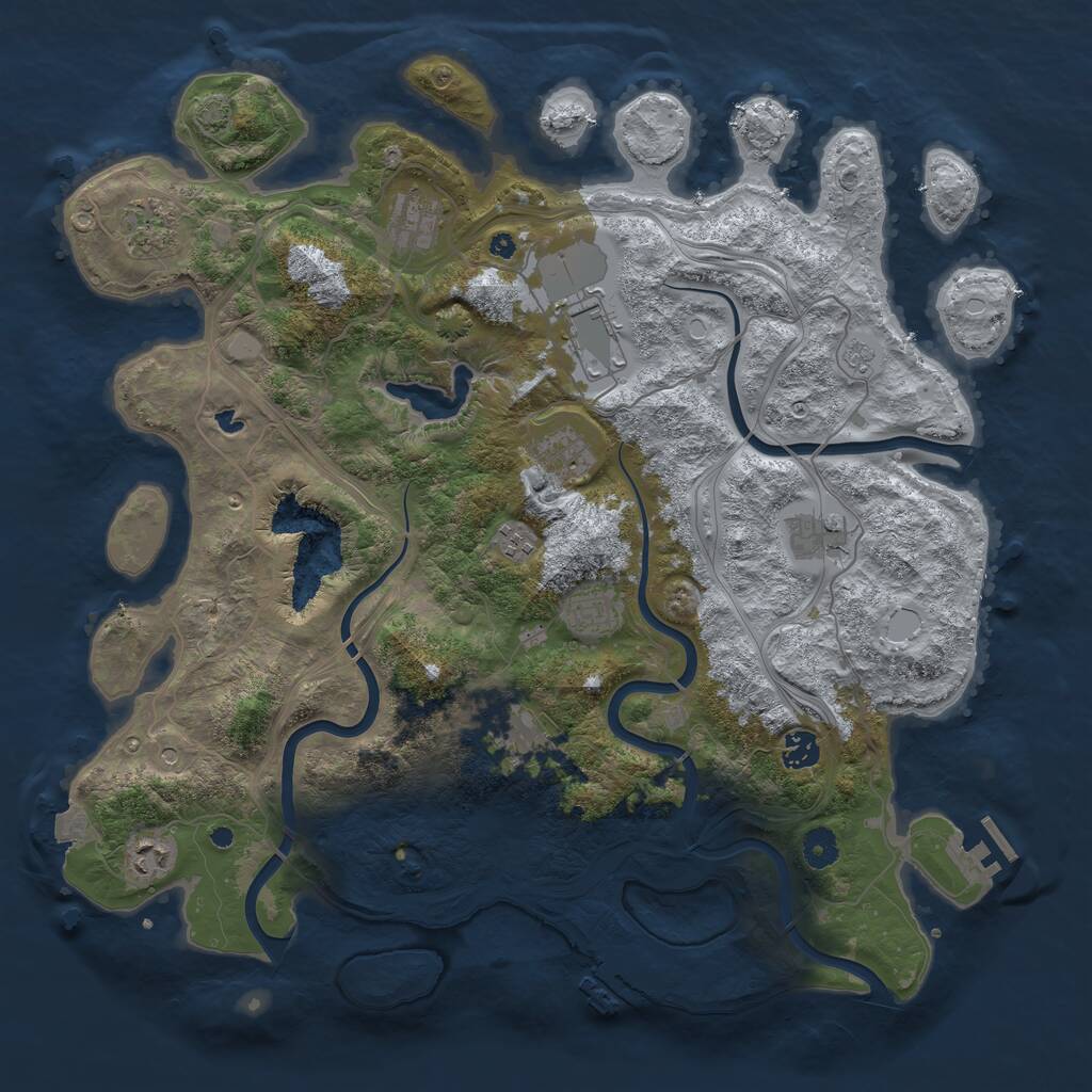 Rust Map: Procedural Map, Size: 4250, Seed: 129885663, 16 Monuments