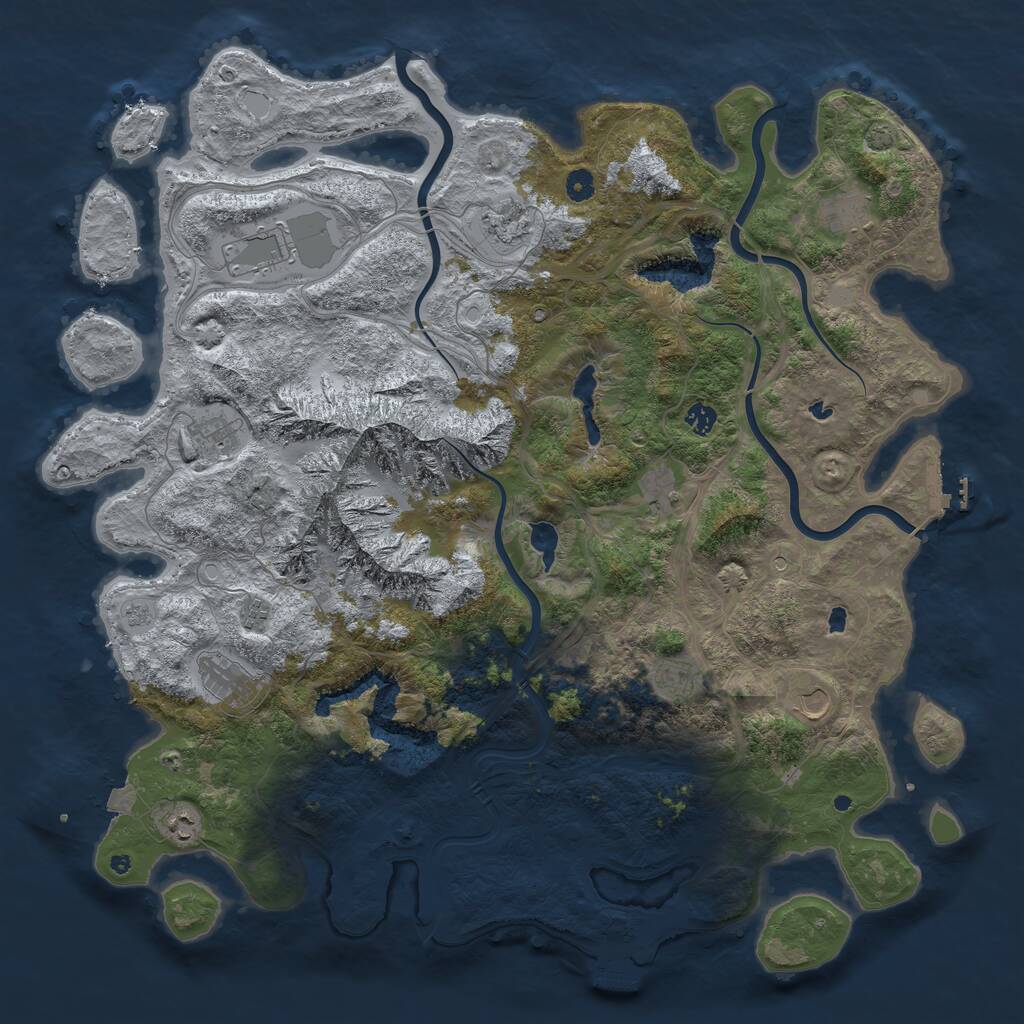 Rust Map: Procedural Map, Size: 5000, Seed: 839972799, 17 Monuments