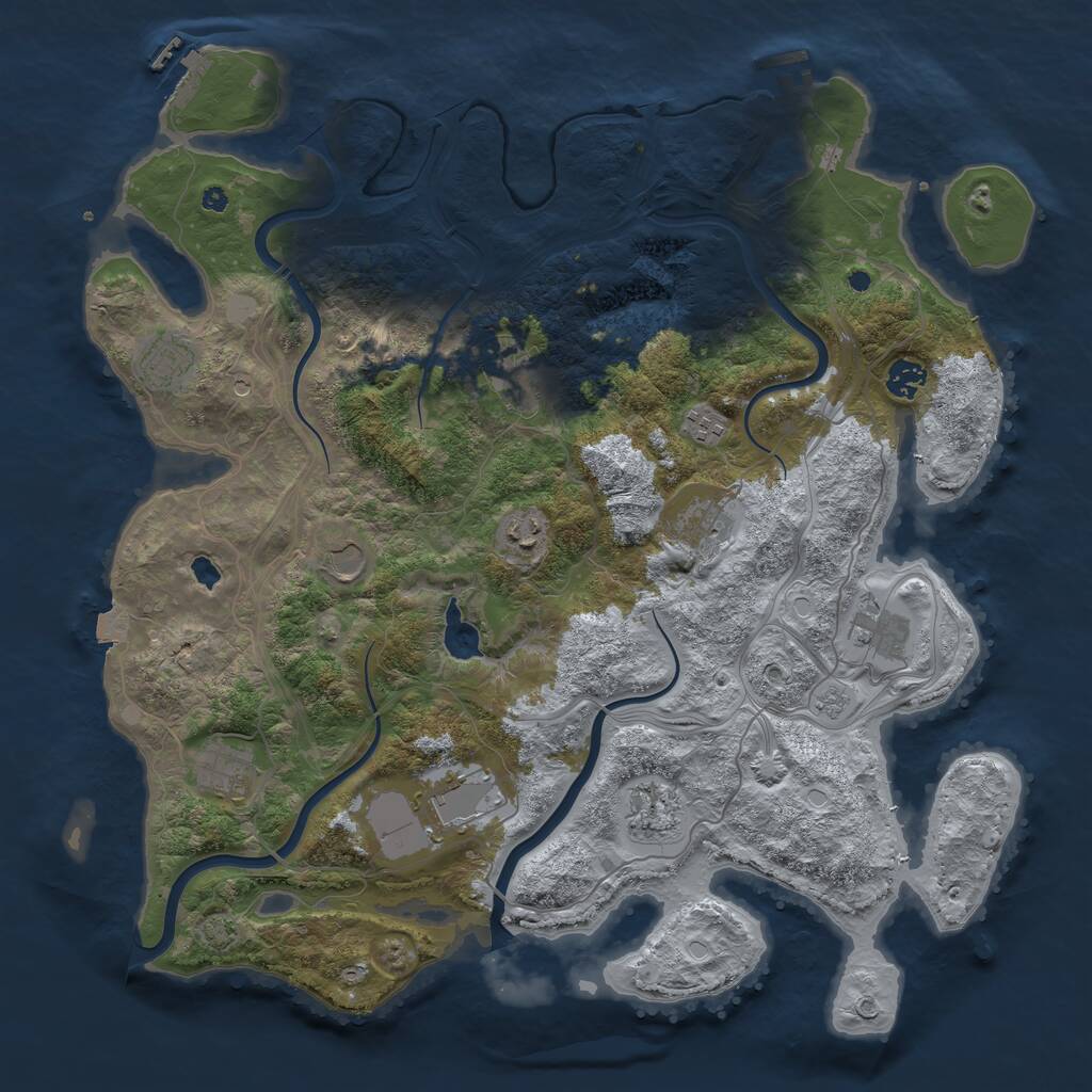 Rust Map: Procedural Map, Size: 4250, Seed: 1716350399, 17 Monuments
