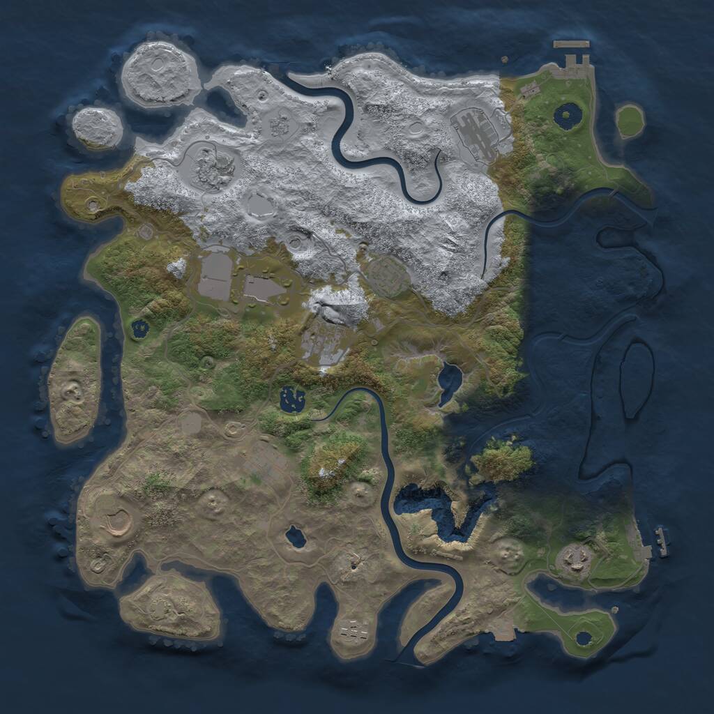 Rust Map: Procedural Map, Size: 4000, Seed: 84273195, 16 Monuments