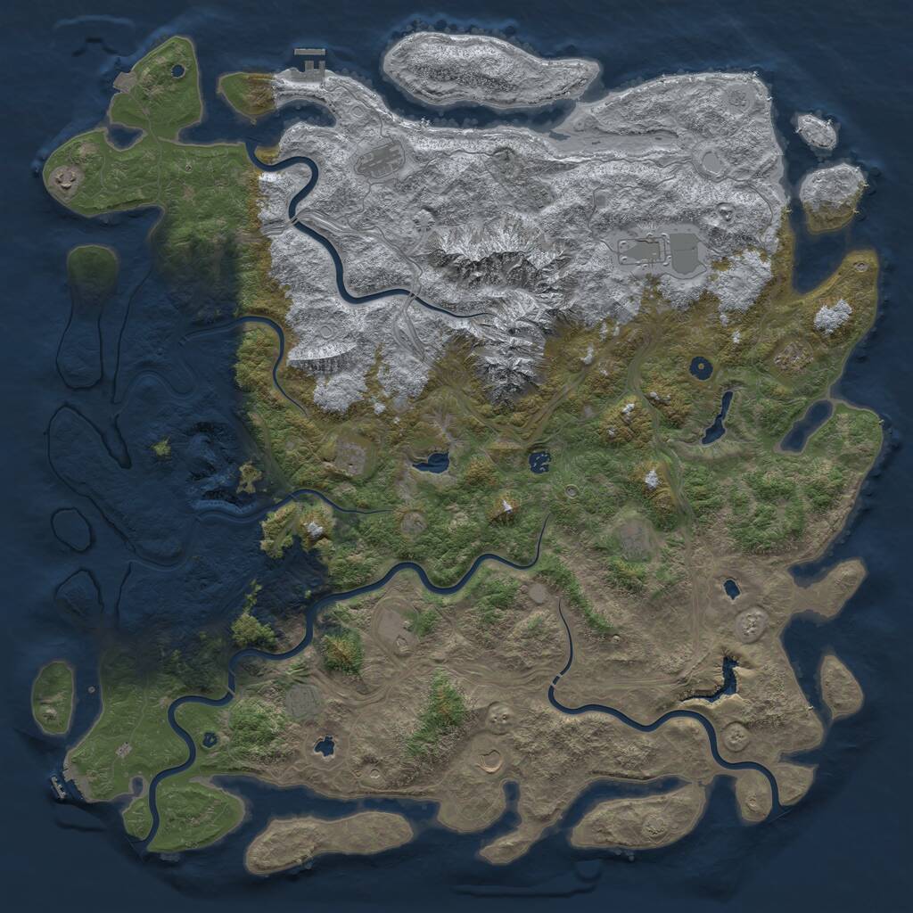 Rust Map: Procedural Map, Size: 6000, Seed: 1849748963, 17 Monuments