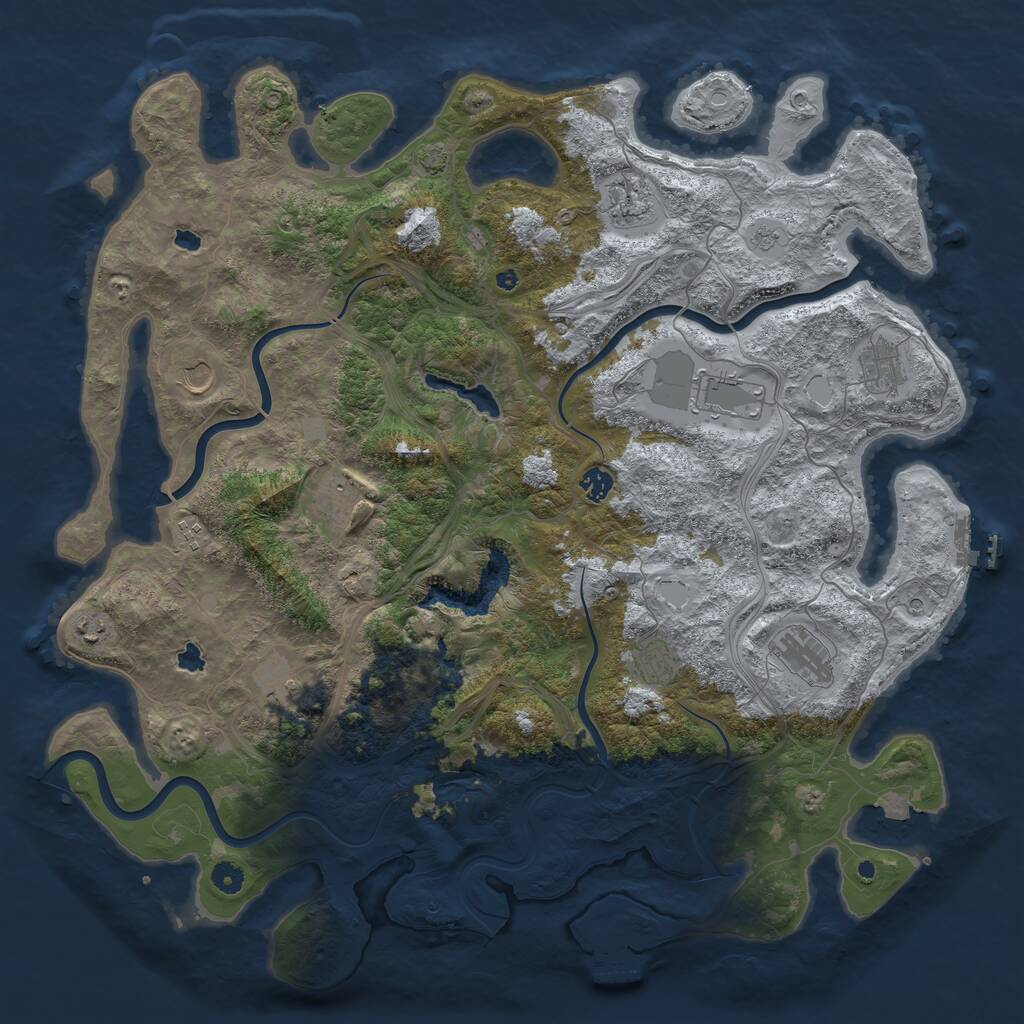 Rust Map: Procedural Map, Size: 4800, Seed: 1371450831, 17 Monuments