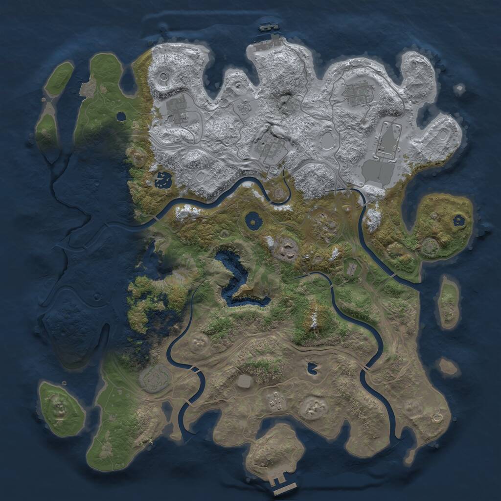 Rust Map: Procedural Map, Size: 4250, Seed: 59856303, 15 Monuments