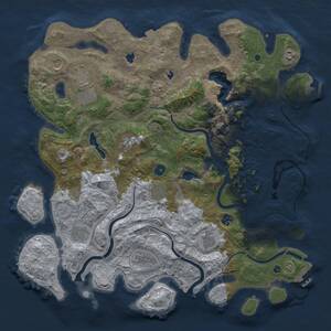 Thumbnail Rust Map: Procedural Map, Size: 4500, Seed: 2126431637, 17 Monuments