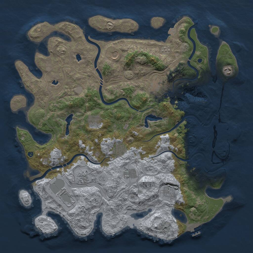 Rust Map: Procedural Map, Size: 4500, Seed: 8062026, 16 Monuments