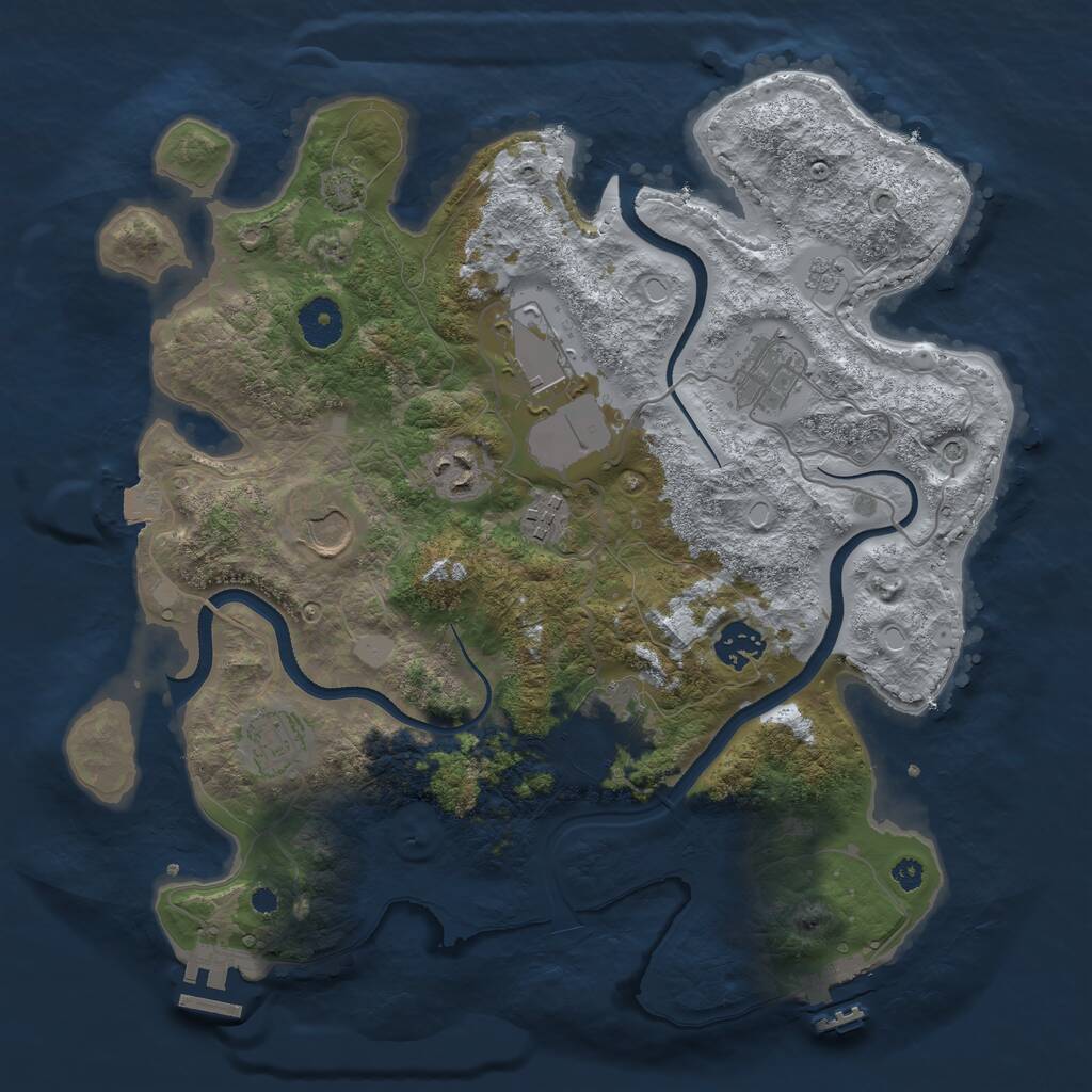 Rust Map: Procedural Map, Size: 3500, Seed: 1967813498, 14 Monuments
