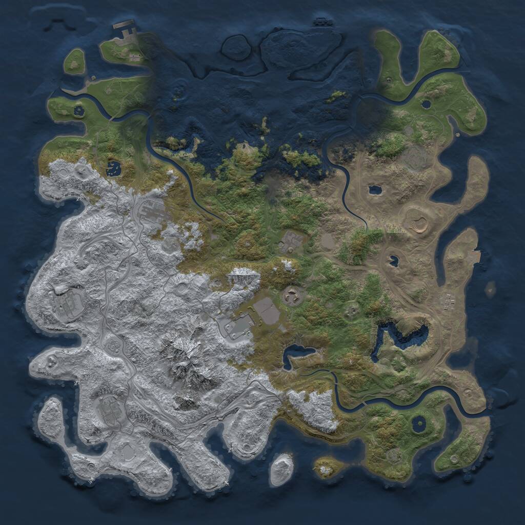 Rust Map: Procedural Map, Size: 5000, Seed: 1144120211, 16 Monuments
