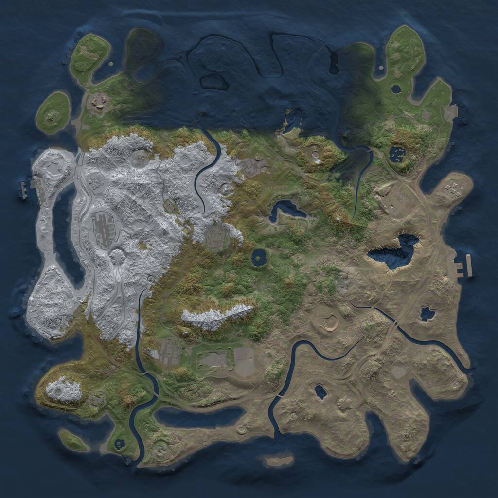 Rust Map: Procedural Map, Size: 4500, Seed: 1005793234, 16 Monuments