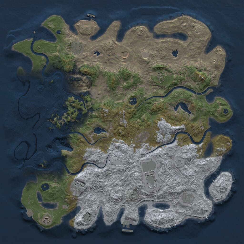 Rust Map: Procedural Map, Size: 4750, Seed: 1523518359, 17 Monuments