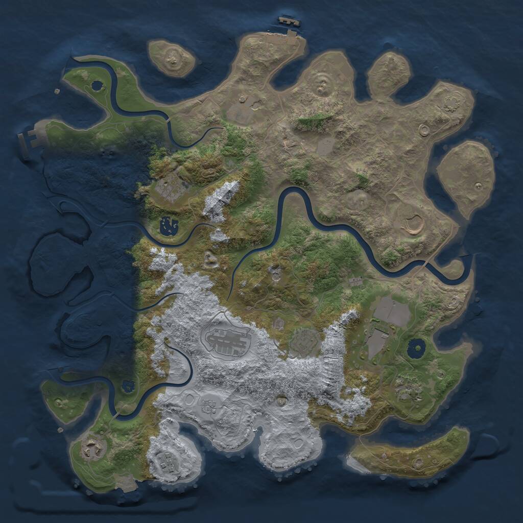 Rust Map: Procedural Map, Size: 3980, Seed: 780078, 16 Monuments