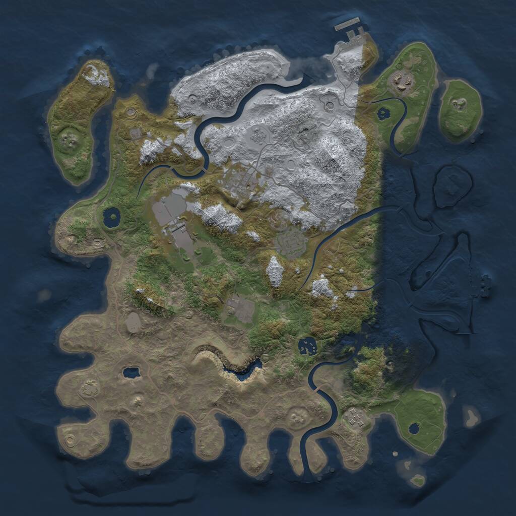 Rust Map: Procedural Map, Size: 4000, Seed: 767214982, 13 Monuments