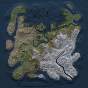Thumbnail Rust Map: Procedural Map, Size: 3750, Seed: 469418977, 14 Monuments