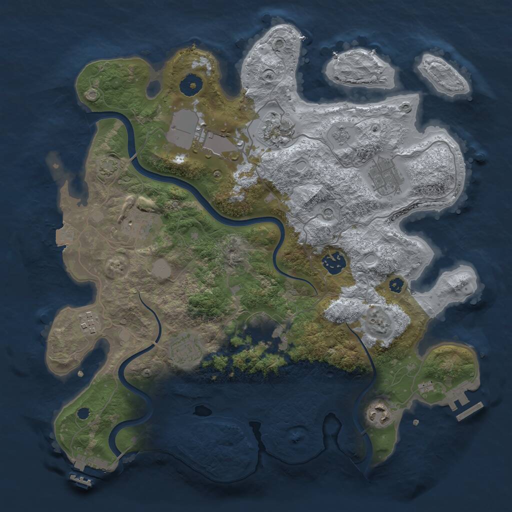 Rust Map: Procedural Map, Size: 3500, Seed: 273149097, 15 Monuments