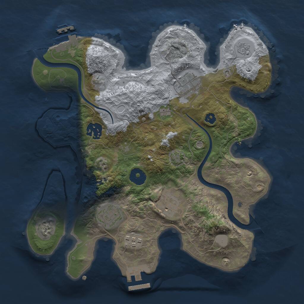 Rust Map: Procedural Map, Size: 2800, Seed: 111666, 10 Monuments