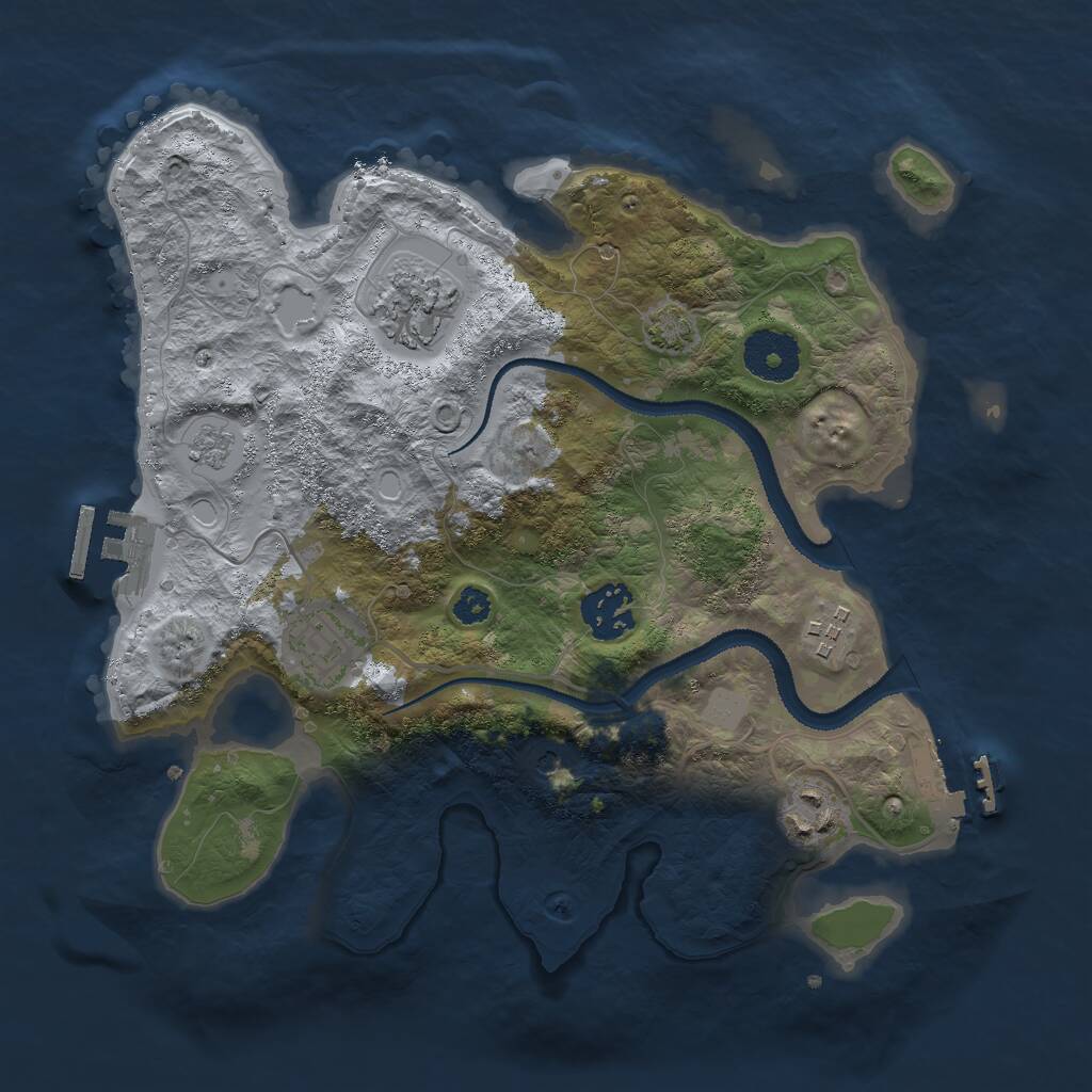 Rust Map: Procedural Map, Size: 3000, Seed: 93617905, 11 Monuments