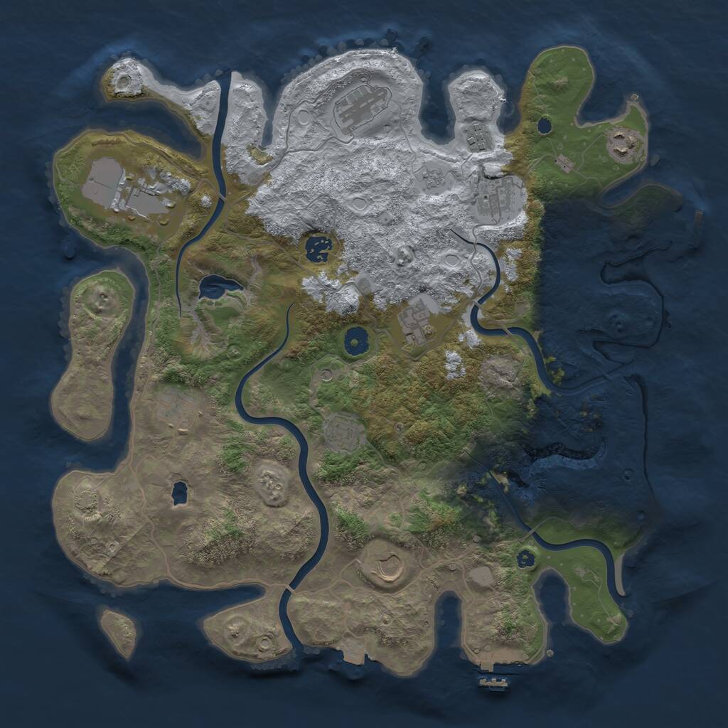 Rust Map: Procedural Map, Size: 4050, Seed: 197194352, 16 Monuments