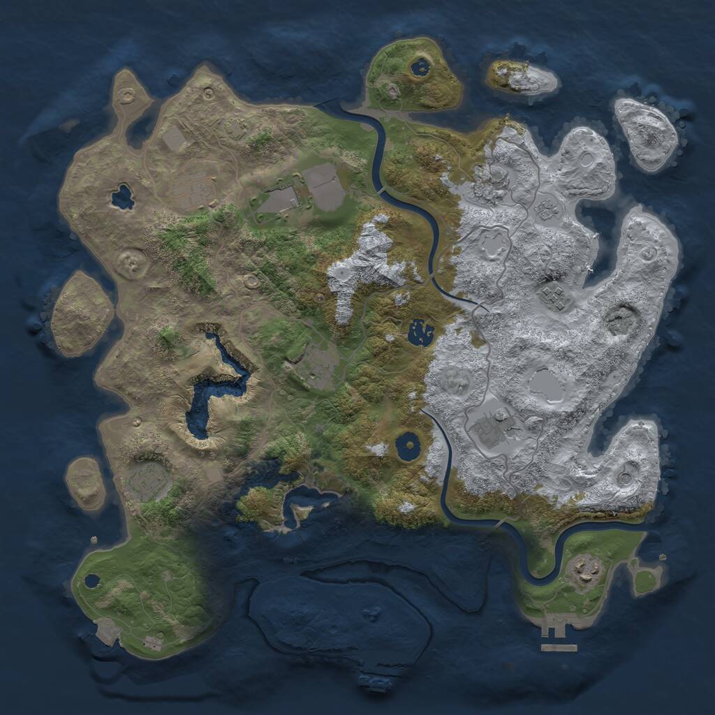 Rust Map: Procedural Map, Size: 4000, Seed: 175113612, 15 Monuments