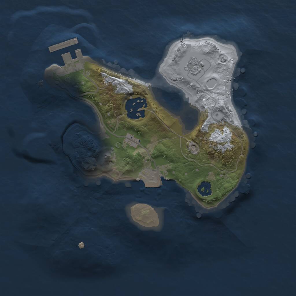 Rust Map: Procedural Map, Size: 2000, Seed: 61396, 4 Monuments