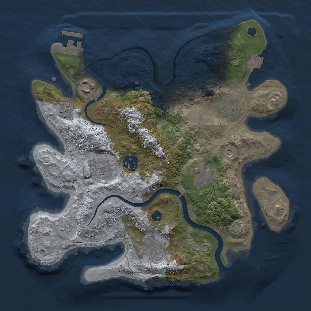 Rust Map: Procedural Map, Size: 3000, Seed: 670401194, 12 Monuments