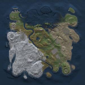 Thumbnail Rust Map: Procedural Map, Size: 3500, Seed: 2047335376, 14 Monuments