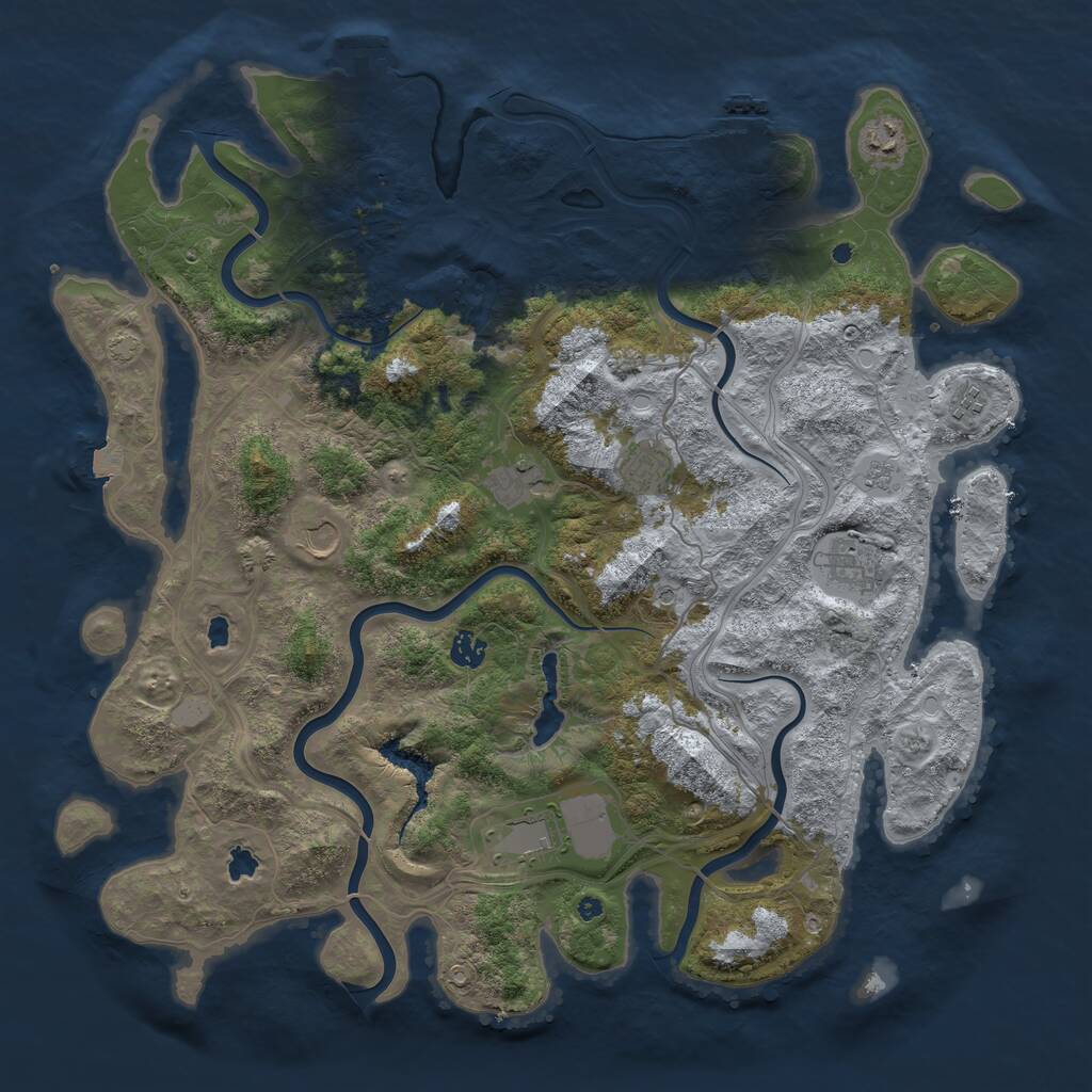 Rust Map: Procedural Map, Size: 4500, Seed: 25294, 14 Monuments