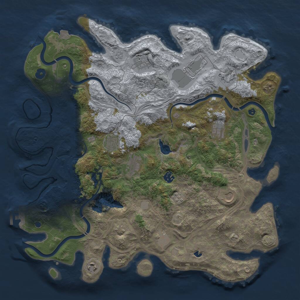 Rust Map: Procedural Map, Size: 4301, Seed: 20260807, 16 Monuments