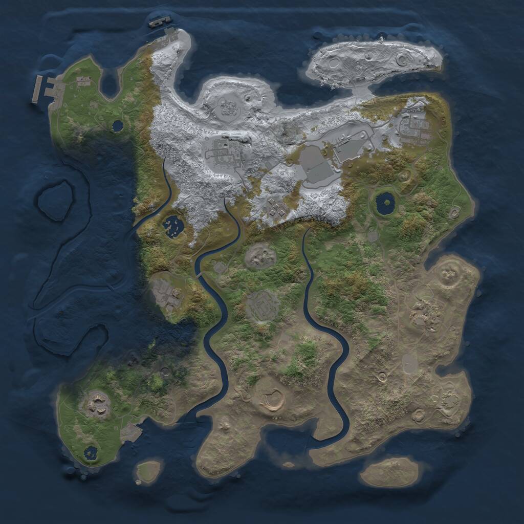 Rust Map: Procedural Map, Size: 3750, Seed: 788888052, 16 Monuments