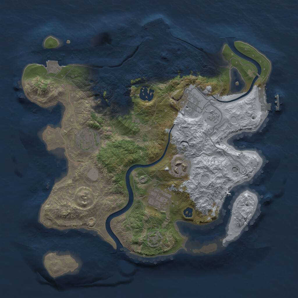 Rust Map: Procedural Map, Size: 3000, Seed: 100402205, 11 Monuments