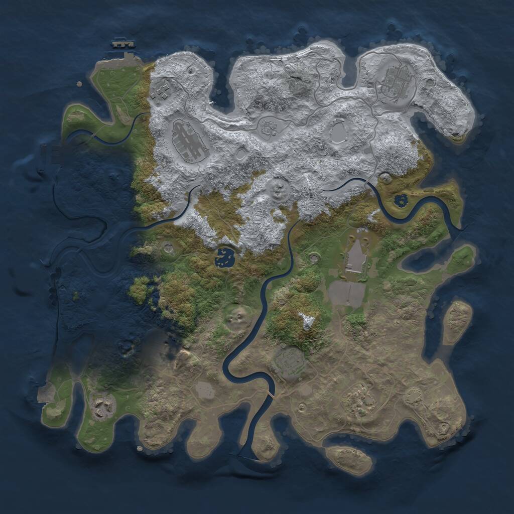 Rust Map: Procedural Map, Size: 3750, Seed: 389159487, 15 Monuments