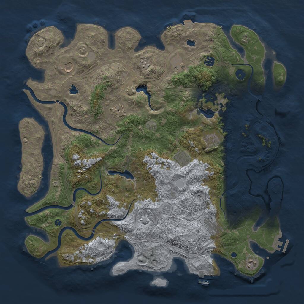 Rust Map: Procedural Map, Size: 4500, Seed: 34232, 15 Monuments