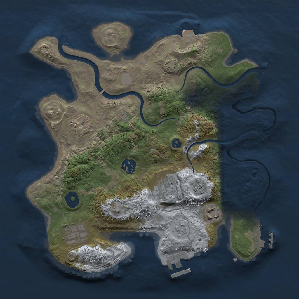 Rust Map: Procedural Map, Size: 3000, Seed: 1516584419, 12 Monuments