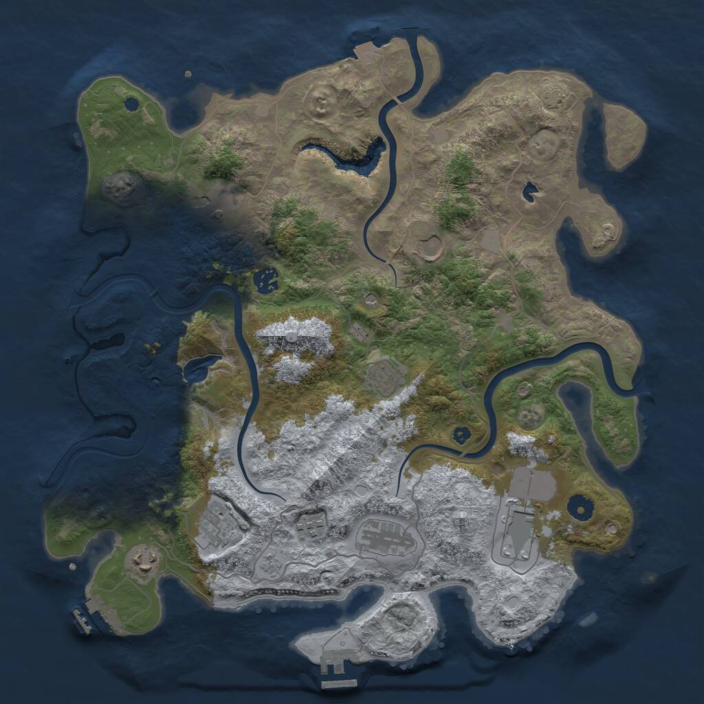 Rust Map: Procedural Map, Size: 4000, Seed: 1539618861, 15 Monuments