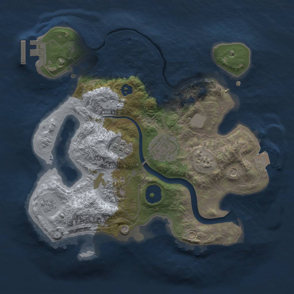 Rust Map: Procedural Map, Size: 2500, Seed: 127650642, 7 Monuments